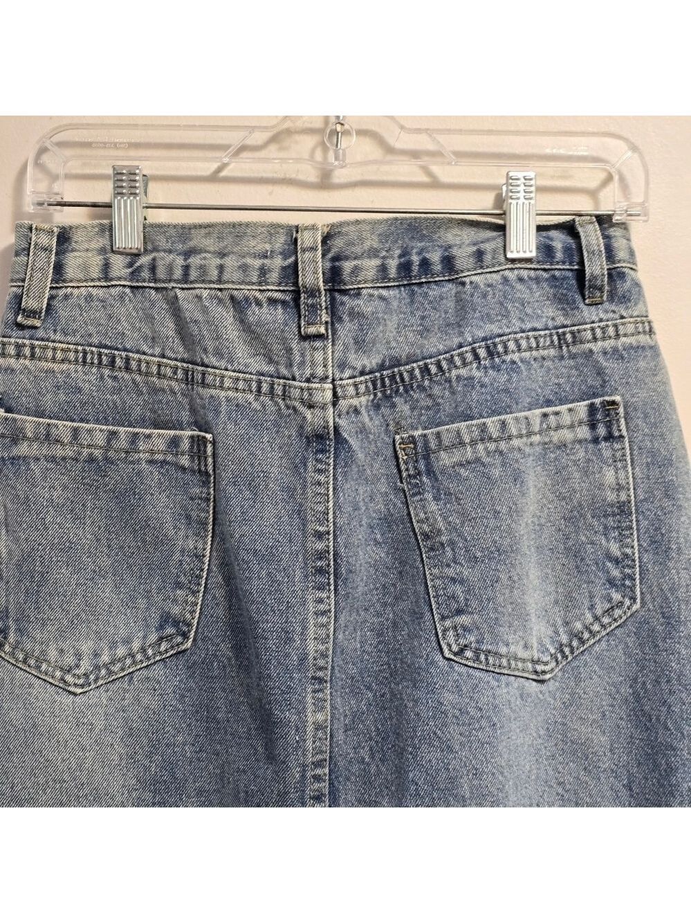 Oak +"Fort High Waist Vintage Wash Denim Midi Skirt Size 30 - Picture 6 of 7